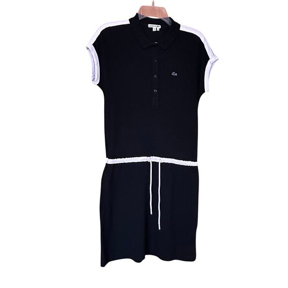 Lacoste Dresses & Skirts - Lacoste Tenniscore Polo Dress Black White Sz 38 US 6 Sporty-Prep Athleisure